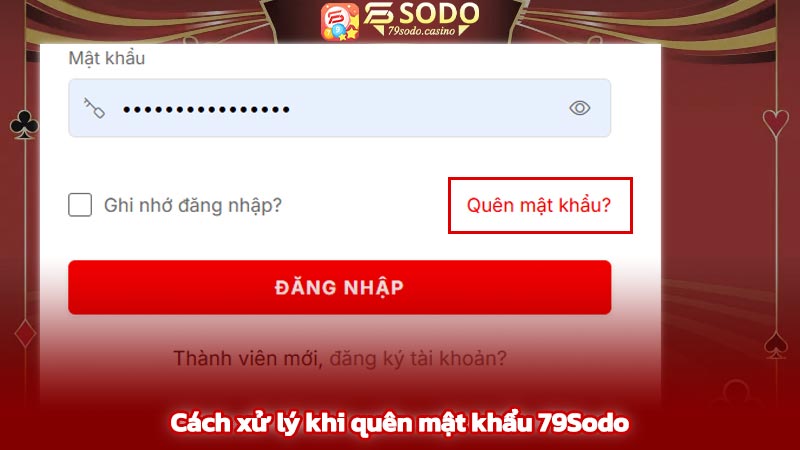 Cách xử lý khi quên mật khẩu 79Sodo